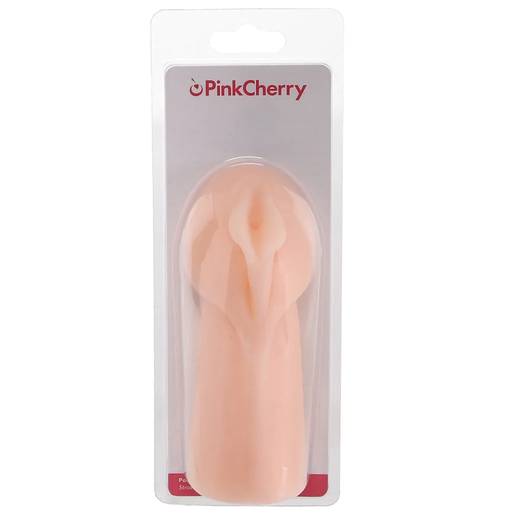 PinkCherry Pocket Pussy stroker in its blister pack, product photo