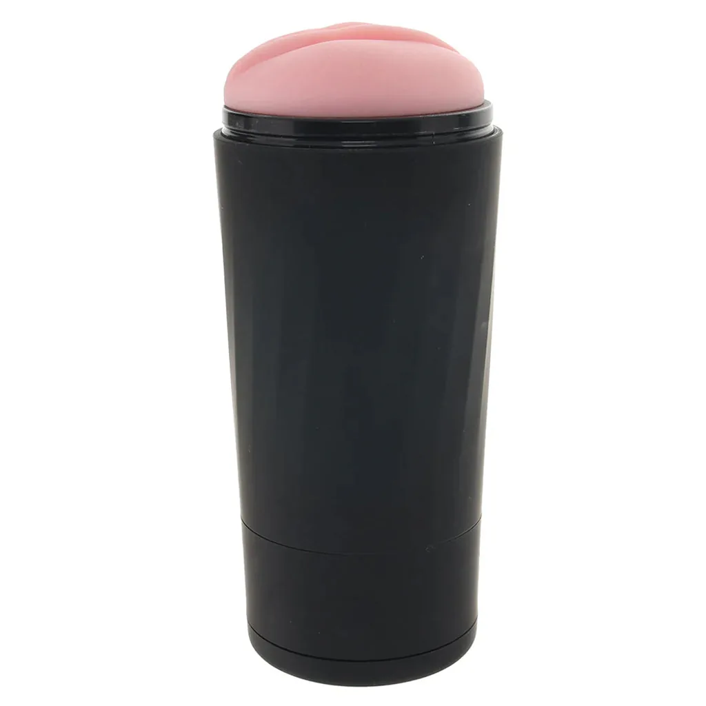 PinkCherry Realistic Discreet Male Stroker in its black case, product photo