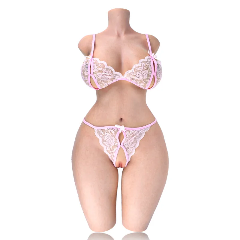 Tantaly Emilia 83 cm silicone torso doll in pink lace lingerie, whole torso, maker photo